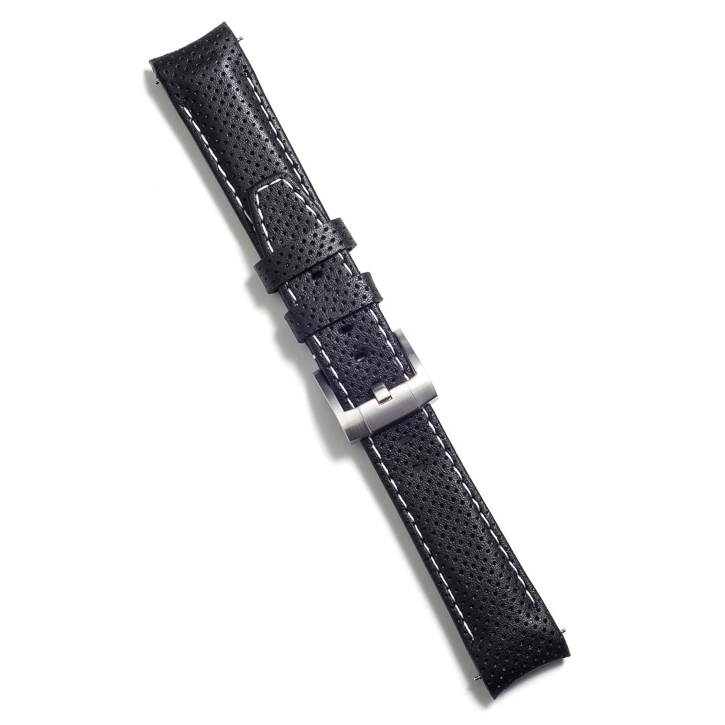 Curved End Racing Leather Strap for Rolex Ceramic Daytona with Tang Buckle