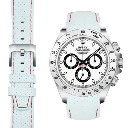 Curved End Racing Leather Strap for Rolex Daytona with Tang Buckle