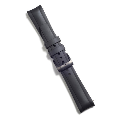 Curved End Rubber Strap for Rolex GMT Master II Ceramic with Tang Buckle