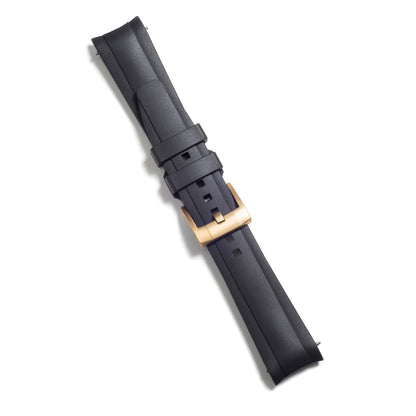 Curved End Rubber Strap for Rolex Ceramic Daytona with Tang Buckle