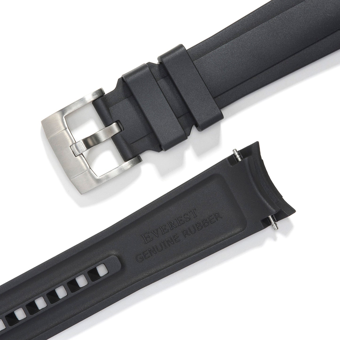 Curved End Rubber Strap for Rolex Ceramic Daytona with Tang Buckle