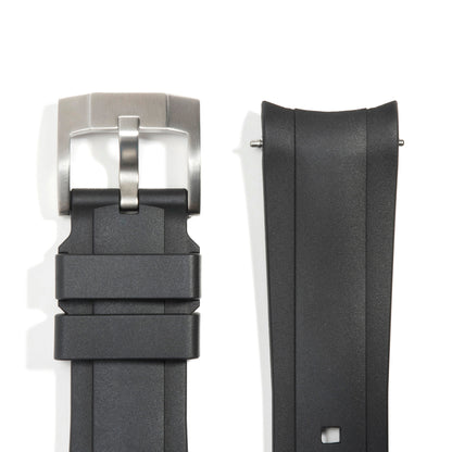 Curved End Rubber Strap for Rolex Ceramic Daytona with Tang Buckle