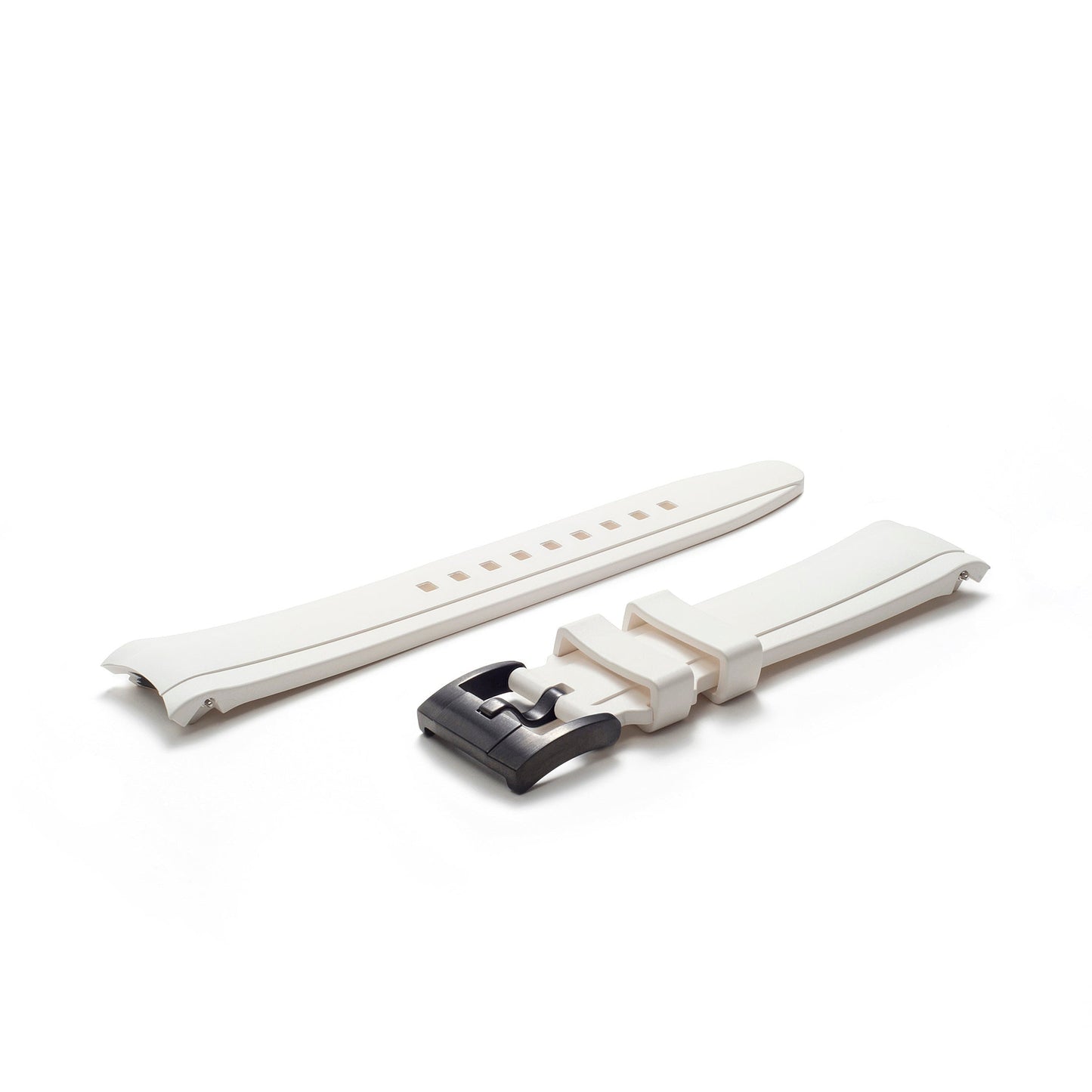Curved End Rubber Strap for Rolex Submariner Ceramic with Tang Buckle