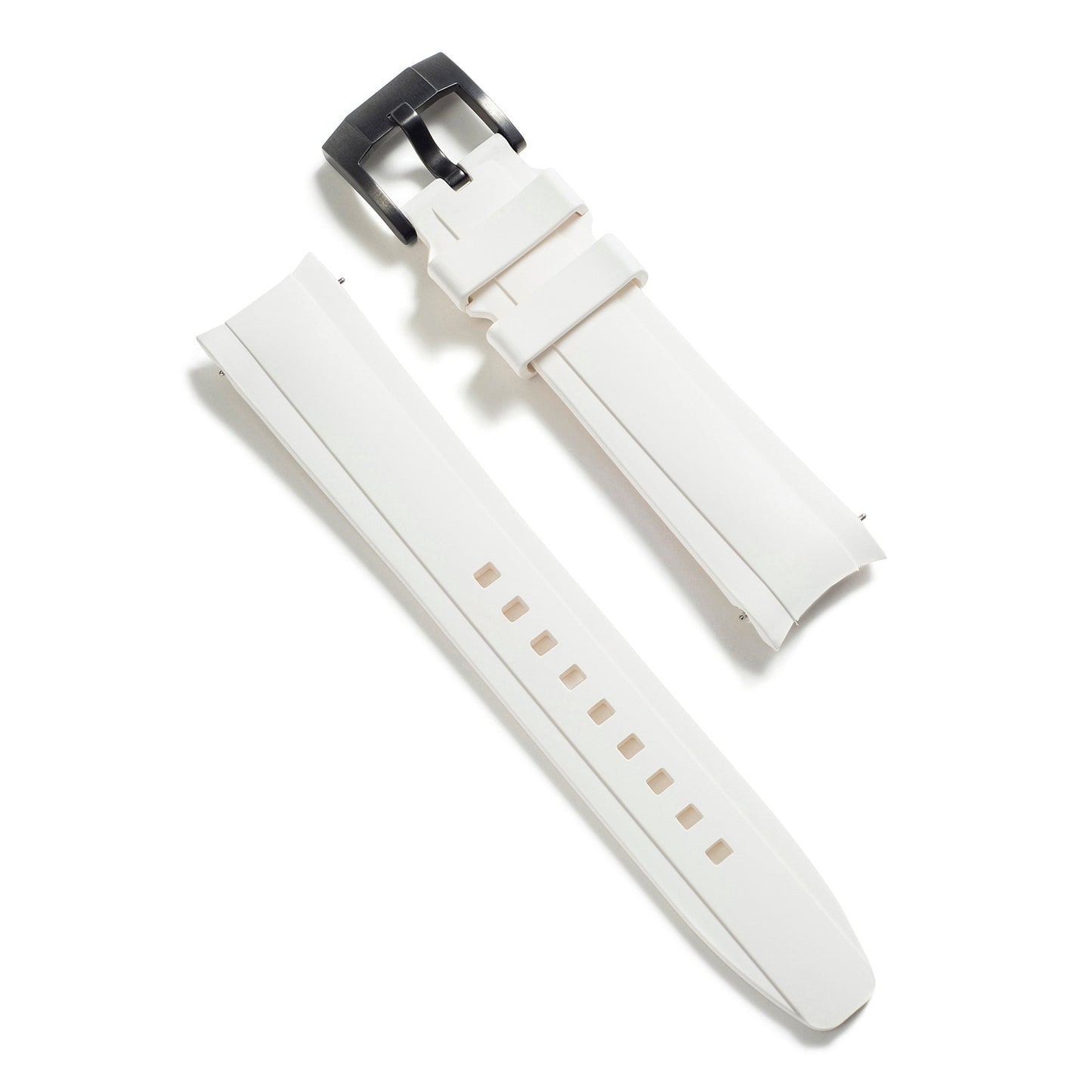 Curved End Rubber Strap for Rolex GMT Master II Ceramic with Tang Buckle