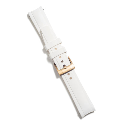 Curved End Rubber Strap for Rolex Ceramic Daytona with Tang Buckle