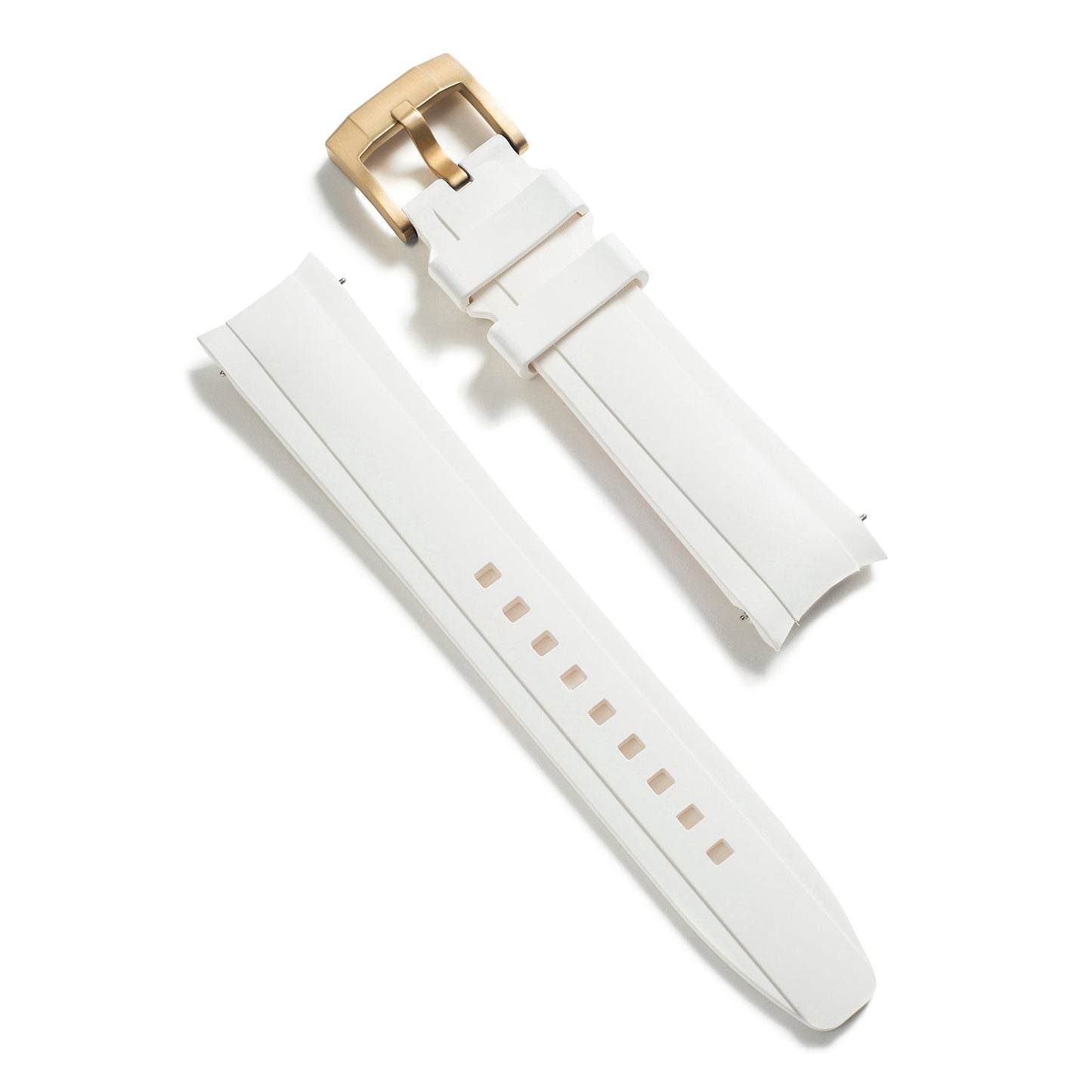 Curved End Rubber Strap for Rolex Ceramic Daytona with Tang Buckle
