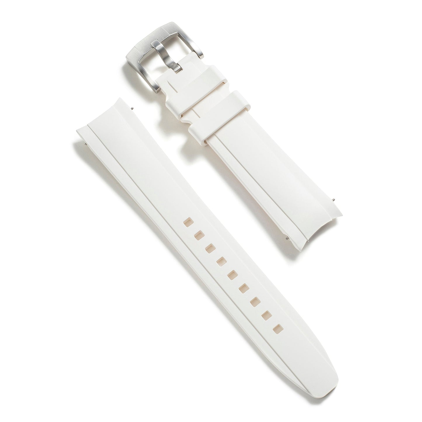 Curved End Rubber Strap for Rolex Ceramic Daytona with Tang Buckle