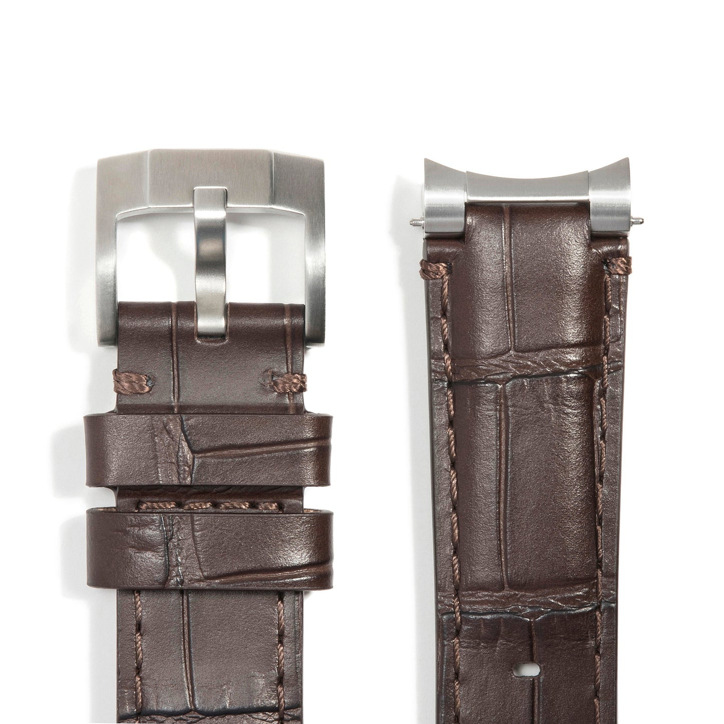 Steel End Link Leather Strap for Rolex Submariner with Tang Buckle