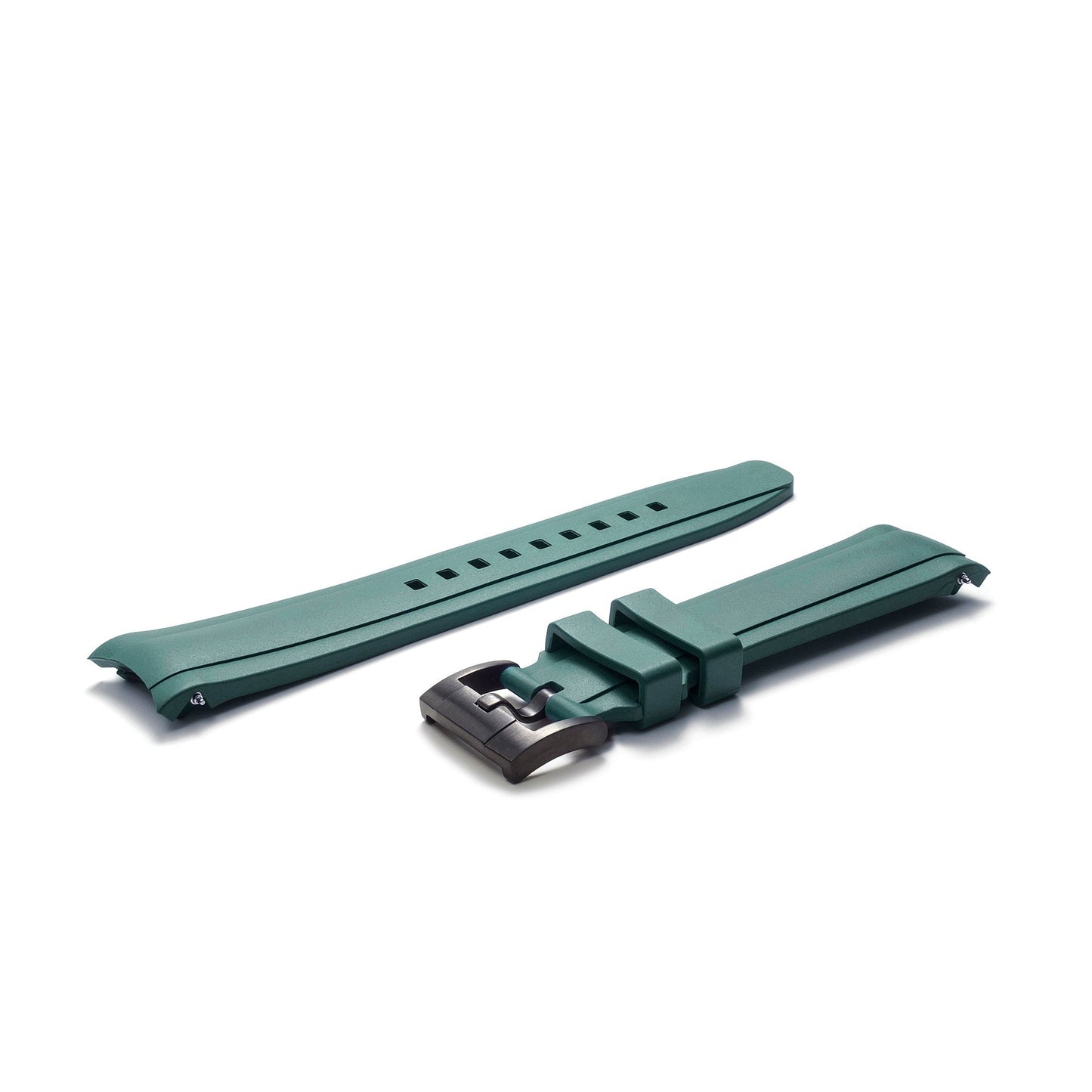 Curved End Rubber Strap for Rolex GMT Master II Ceramic with Tang Buckle