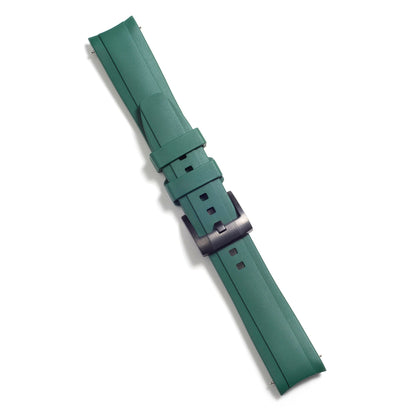 Curved End Rubber Strap for Rolex GMT Master II Ceramic with Tang Buckle