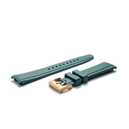 Curved End Rubber Strap for Rolex Submariner Ceramic with Tang Buckle