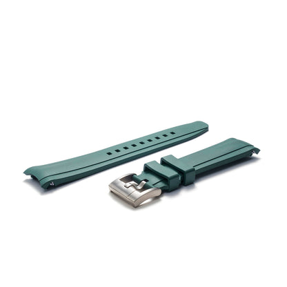 Curved End Rubber Strap for Rolex Ceramic Daytona with Tang Buckle