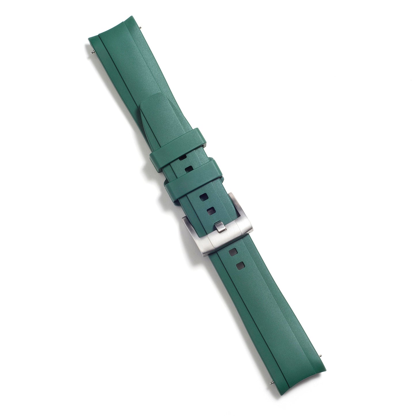 Curved End Rubber Strap for Rolex GMT Master II Ceramic with Tang Buckle