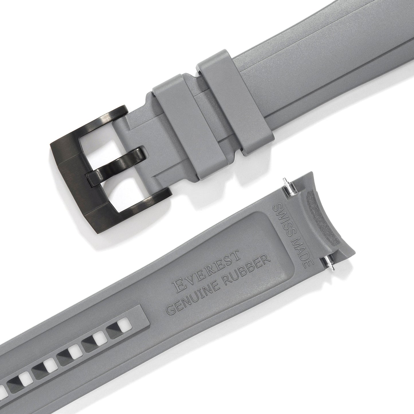 Curved End Rubber Strap for Rolex GMT Master II Ceramic with Tang Buckle