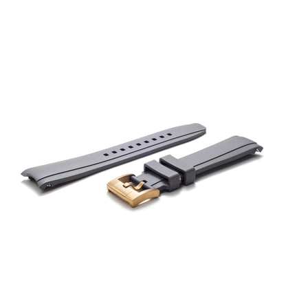 Curved End Rubber Strap for Rolex Ceramic Daytona with Tang Buckle
