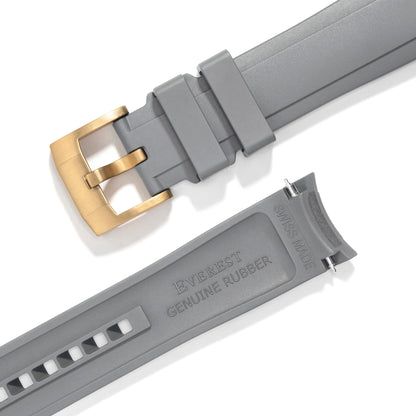 Curved End Rubber Strap for Rolex Submariner Ceramic with Tang Buckle