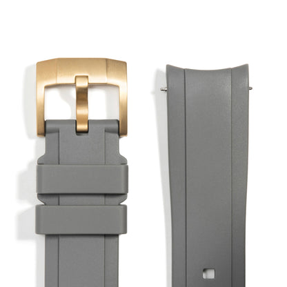 Curved End Rubber Strap for Rolex Ceramic Daytona with Tang Buckle