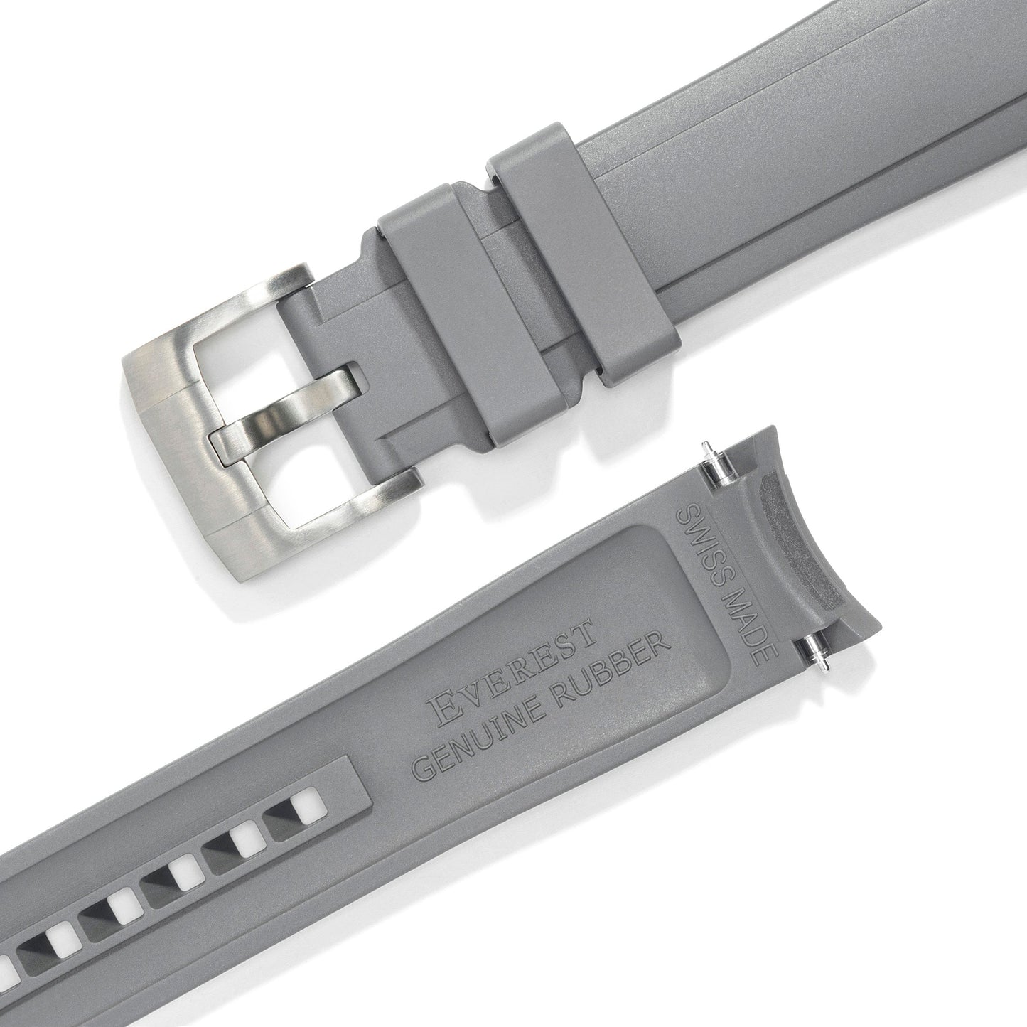 Curved End Rubber Strap for Rolex Ceramic Daytona with Tang Buckle
