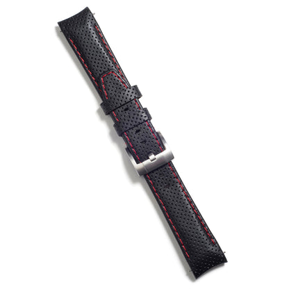 Curved End Racing Leather Strap for Rolex Oyster Perpetual 39mm with Tang Buckle