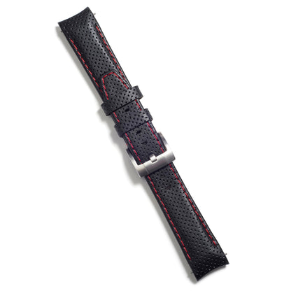 Curved End Racing Leather Strap for Rolex Daytona with Tang Buckle