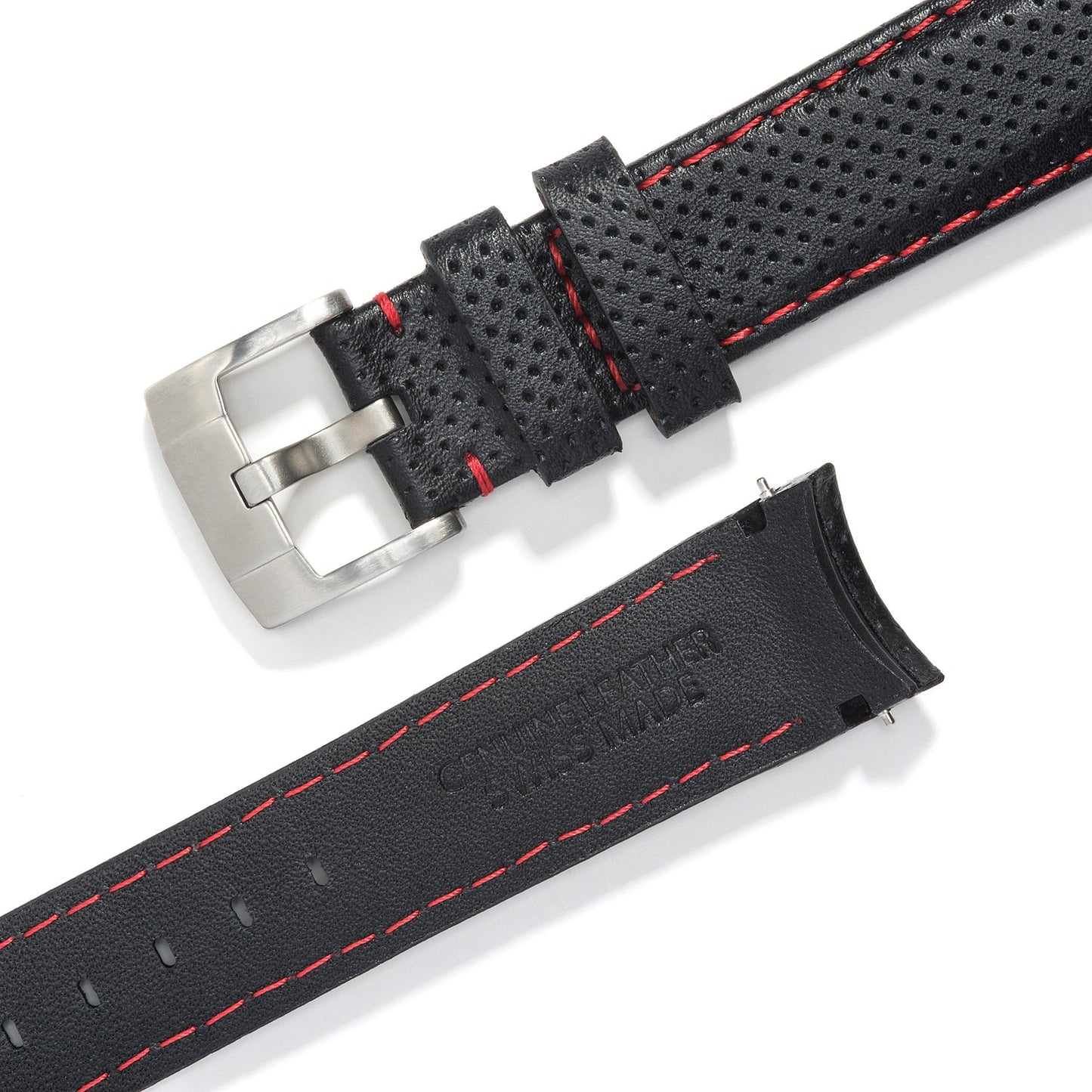 Curved End Racing Leather Strap for Rolex Submariner with Tang Buckle