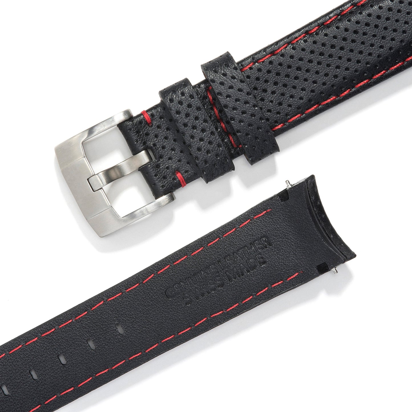 Curved End Racing Leather Strap for Rolex Oyster Perpetual 39mm with Tang Buckle