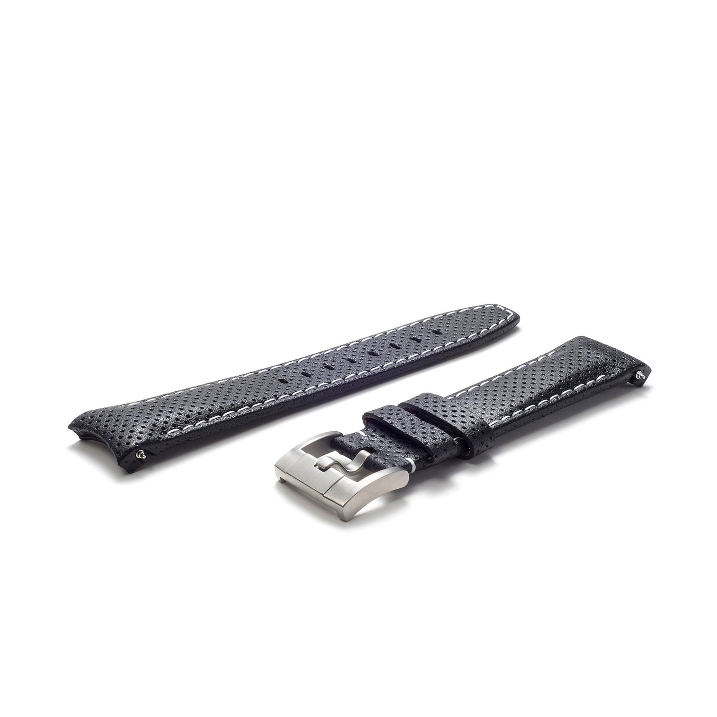 Curved End Racing Leather Strap for Rolex Ceramic Daytona with Tang Buckle
