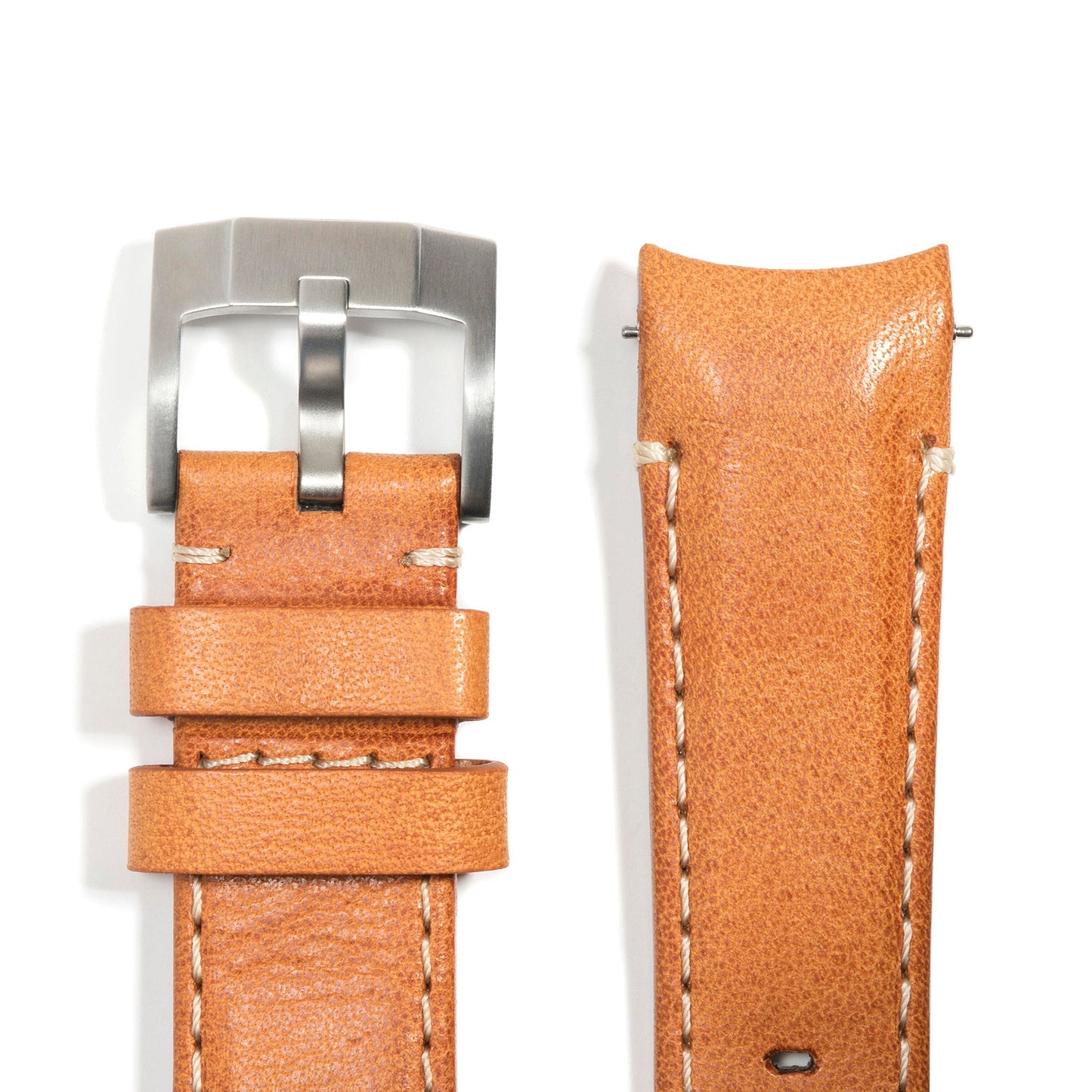 Curved End Leather Strap for Rolex Submariner Ceramic with Tang Buckle