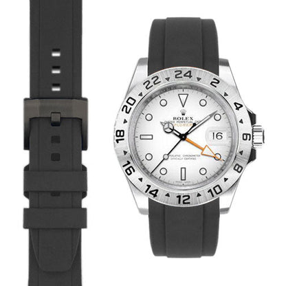 Curved End Rubber Strap for Rolex Explorer II 42mm with Tang Buckle (Produced between 2011-2020)