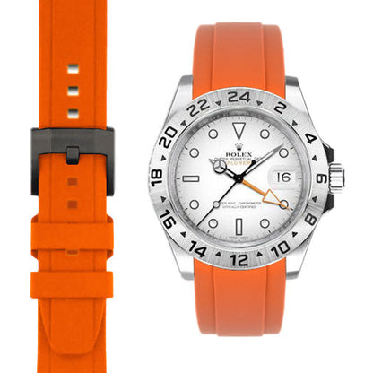 Curved End Rubber Strap for Rolex Explorer II 42mm with Tang Buckle (Produced between 2011-2020)
