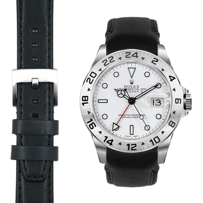 Curved End Leather Strap for Rolex Explorer II with Tang Buckle