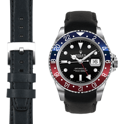 Curved End Leather Strap for Rolex GMT Master I & II with Tang Buckle