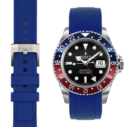 CURVED END RUBBER STRAP FOR ROLEX GMT MASTER I & II WITH TANG BUCKLE