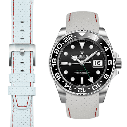 Curved End Racing Leather Strap for Rolex GMT Master II Ceramic with Tang Buckle