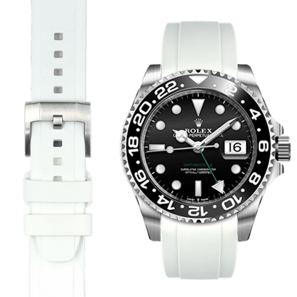 Curved End Rubber Strap for Rolex GMT Master II Ceramic with Tang Buckle