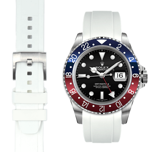 CURVED END RUBBER STRAP FOR ROLEX GMT MASTER I & II WITH TANG BUCKLE