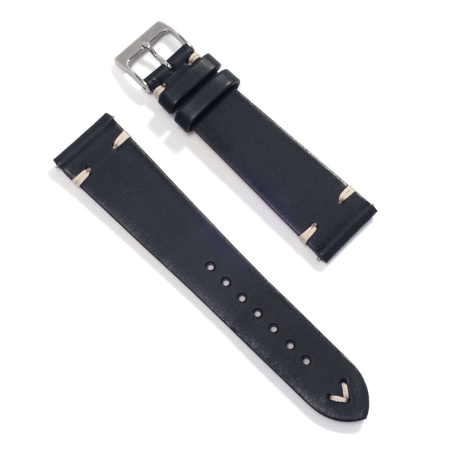 Universal Leather Watch Strap — Black Vintage
