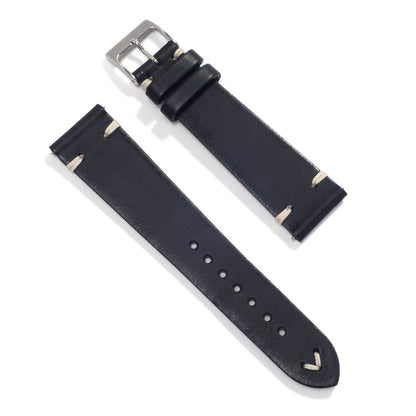 Universal Leather Watch Strap — Black Vintage