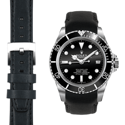 Curved End Leather Strap for Rolex Sea-Dweller with Tang Buckle