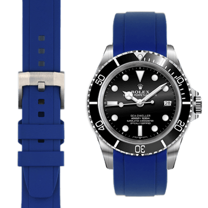 Curved End Rubber Strap for Rolex Sea-Dweller with Tang Buckle