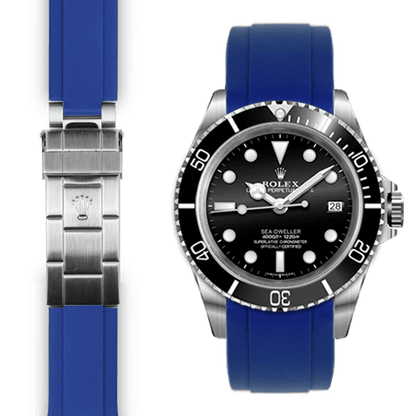 Curved End Rubber Strap for Rolex Sea-Dweller Deployant