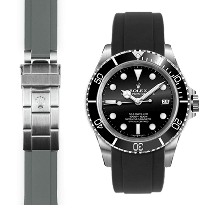 Curved End Rubber Strap for Rolex Sea-Dweller Deployant