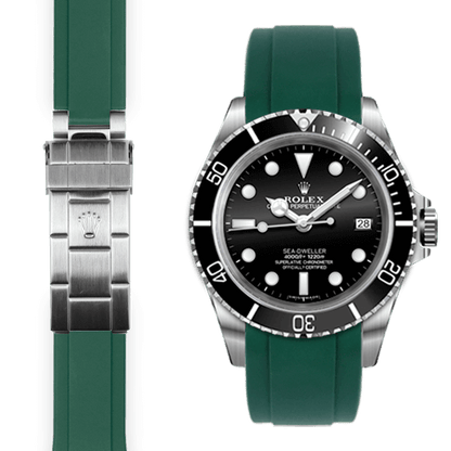 Curved End Rubber Strap for Rolex Sea-Dweller Deployant