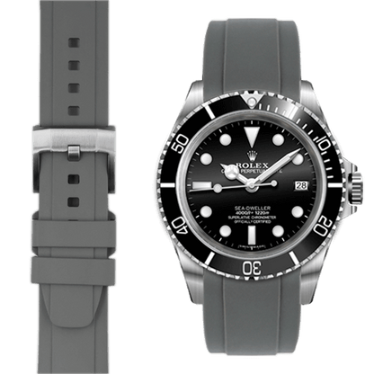 Curved End Rubber Strap for Rolex Sea-Dweller with Tang Buckle