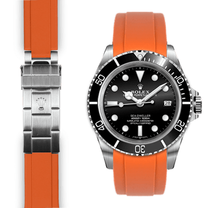 Curved End Rubber Strap for Rolex Sea-Dweller Deployant