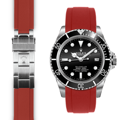 Curved End Rubber Strap for Rolex Sea-Dweller Deployant