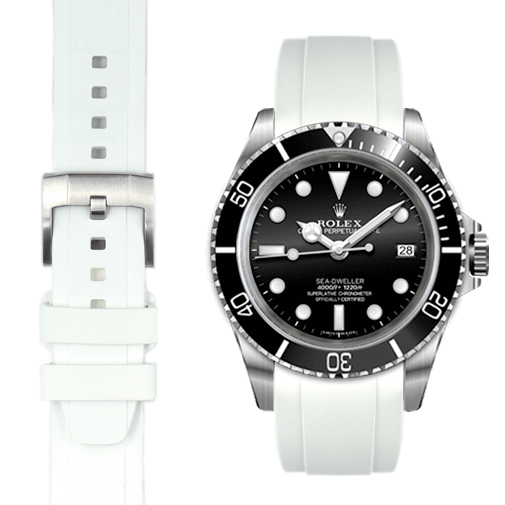 Curved End Rubber Strap for Rolex Sea-Dweller with Tang Buckle