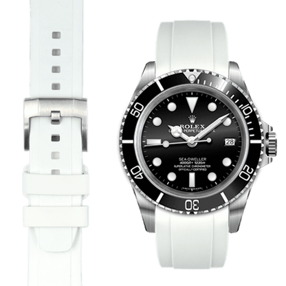 Curved End Rubber Strap for Rolex Sea-Dweller with Tang Buckle