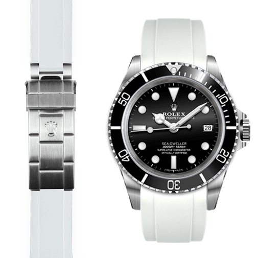 Curved End Rubber Strap for Rolex Sea-Dweller Deployant