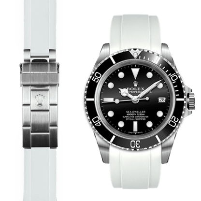 Curved End Rubber Strap for Rolex Sea-Dweller Deployant